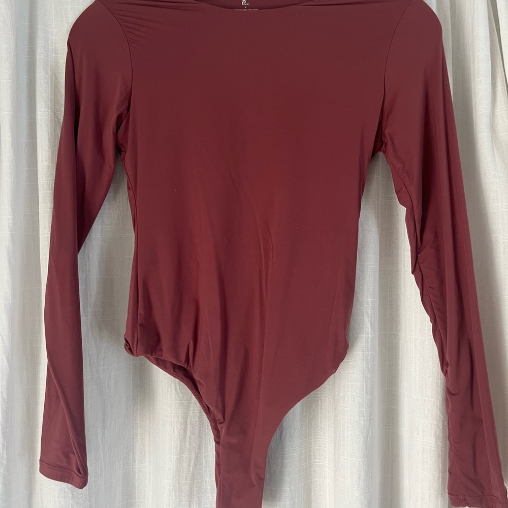 Burgundy Long Sleeve Bodysuit